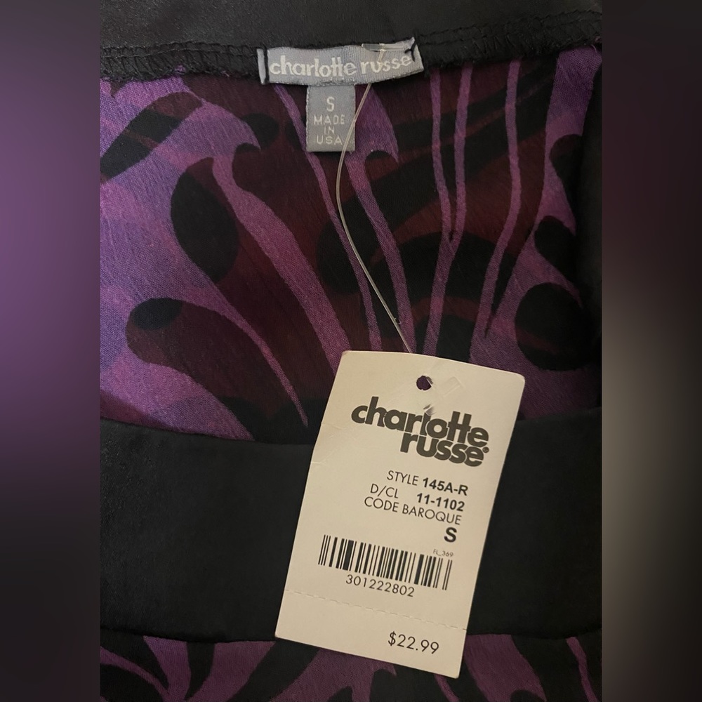 NWT-Charlotte Russe sheer sexy One-sleeved blouse - Picture 3 of 5